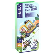 MierEdu BOÎTE DE PUZZLE MAGNÉTIQUE voyage: VÉHICULES 9x3,3x20,3cm, contient 2 scènes et plus de 30 pièces de puzzle magnétiques, dans une boîte en métal, 3+