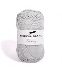 Pelote de coton à tricoter SUNNY UNI - Cheval blanc - PPSC 71 Gris