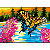 Princesse - Canevas antique Le papillon 32x50cm