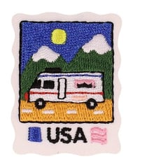 Ecusson carte postale pays USA 32x42mm