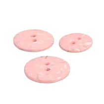 Lot de 3 boutons rond bouteilles recyclées 2 trous rose