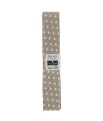 Biais en coton motif petits Coeurs 1,5m x 20mm - Passion Rubans Marron