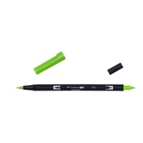 Lot de 6 feutres de coloriage double pointe pinceau - TOMBOW - Vert clair 195