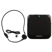 Mini Haut-Parleur Amplificateur Avec Microphone Et Radio FM Blanc Noir YONIS