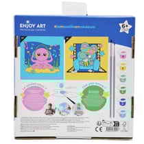 ENJOY ART - Peinture par Numéros 20x20cm Junior Kawaii Souris Pieuvre