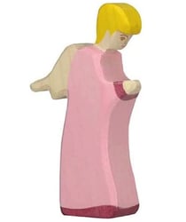 Figurine Crèche de Noël - Ange debout rose - Holztiger