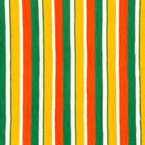 Tissu Viscose gaufré Rayé orange et vert sur fond Blanc