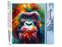 Peinture par Numéro Figured'Art - Orang-outan Coloré Abstrait - Kit de Loisir Créatif DIY Numéro d'Art Complet - 40x50cm sans châssis en bois