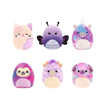 Squishville - Pack 6 peluches Mini Squishmallows Purple Pals Squad 5 cm