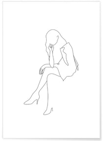 Affiche Line Art Women 9 | A3 : 29,7x42cm