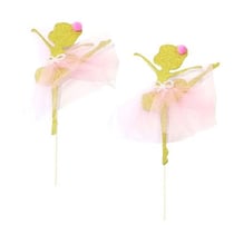 Cake topper danseuse dorée (x 2)