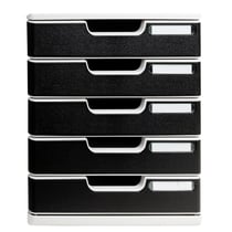 Module de classement Modulo Office 5 tiroirs fermés - Noir - Exacompta