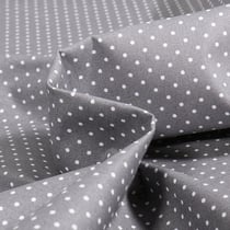 Tissu Coton enduit Petits pois blancs sur fond Gris foncé