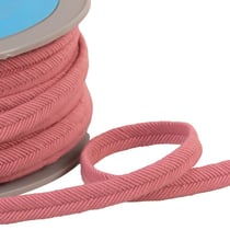 Double cordon fils 10mm vieux rose au mètre
