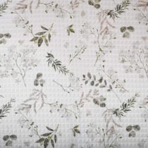 Tissu Nid d'abeille floral Azaya sauge sur fond Blanc - Au mètre
