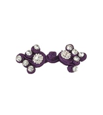 Lot de 5 brandebourgs textile strass 75mm violet lilas