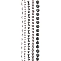 Demies perles, dim. 2-8 mm, noir, anthracite gris, 140 pièces/ 1 Pq.