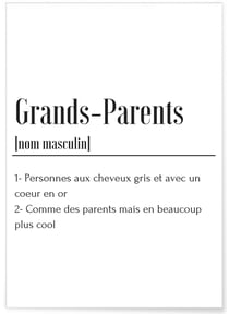 Affiche Définition Grands-Parents | A3 : 29,7x42cm