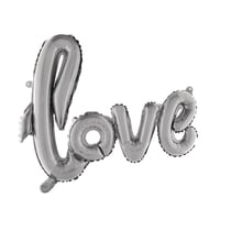 Ballon Ecriture love, 100x68cm, 1pce. , argent
