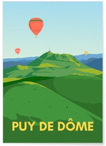 Poster ville - Puy-de-Dôme | A3 : 29,7x42cm