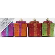 4 Suspensions Cadeaux Muticolore (5,5 cm) - Plastique