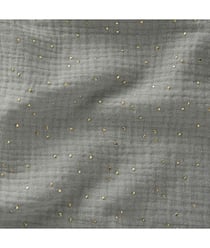 TISSU GLIT DOUBLE GAZE PAILLETE OR de 140 cm de largeur Vert De gris/or gris vendu par 50 cm