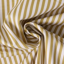 Tissu Coton imprimé  rayé Lisalou sur fond Vert olive - Au mètre