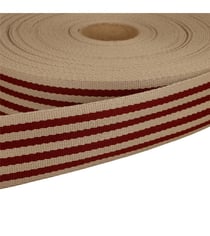 Sangle Stripe Bicolore 40mm rouge au mètre