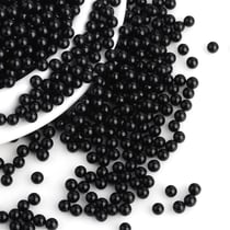 100 PERLES SANS TROU Rondes acrylique Noir Nacré Diamètre 6 mm - Non Percée - Creation Diy