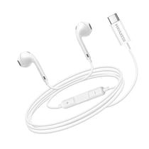 Mayaxess Écouteurs Filaires pour Galaxy A56 USB-C avec Micro intégré Blanc