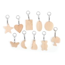 Porte-clés Formes assorties en bois (10 pièces)