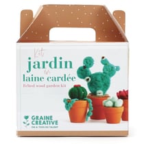 Graine Créative - Kit laine cardée Jardin cactus