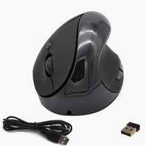 Souris Ergonomique Sans Fil 6 Boutons Rechargeable USB Noir Noir YONIS