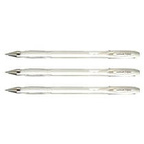 Lot de 3 stylos roller encre gel UNI-BALL Signo UM120AC - Blanc - Pointe moyenne 0,7 mm