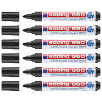Lot de 6 marqueurs pour tableaux blancs - EDDING - Pointe ronde 1,5-3 mm - Noir
