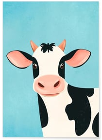 Affiche Vache souriante | A3 : 29,7x42cm