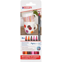 Lot de 10 feutres pinceaux porcelaine EDDING 4200 - Pointe 1-4 mm - Couleurs chaudes