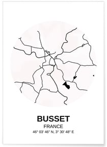 Affiche Carte Busset | A3 : 29,7x42cm