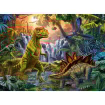 Puzzle xxl l'oasis des dinosaures 100 pieces - ravensburger collection dino et prehistoire - 128884