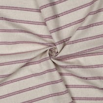 Tissu Lin Sequins rayures Vieux Rose sur fond Naturel