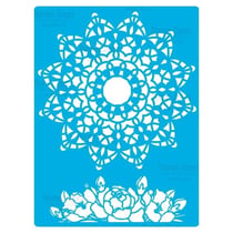 Pochoir plastique souple réutilisable 18,5 x 14,5 cm Fabrika Decoru ROSACE 403