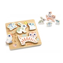 baby blanc puzzle babyanimals - Djeco - Beige