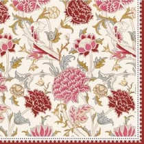 4 serviettes en papier découpage collage 33 cm Easy Life WILLIAM MORRIS PINK