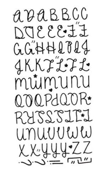 Stickers Alphabet Pailleté puffy Noir