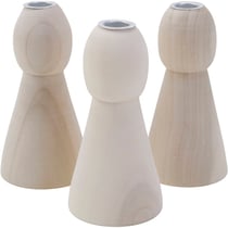 Bougeoirs coniques en bois - 9,5 cm - 10 pcs