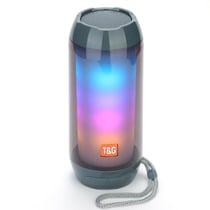 Enceinte Waterproof Bluetooth LED Autonomie 2H Radio FM TWS Aux MP3 Gris YONIS