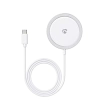 Nedis Chargeur Sans Fil Magnétique 15W avec Support Universel Qi Blanc