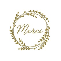 300 stickers ronds dorés Merci Ø 3,5 cm