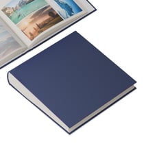 Album Photo Scrapbooking- 100 pages pour 600 photos- Pour 9x13 cm, 10x15 cm et 13x18 cm- Livre Photo en Lin- Bleu Foncé- ACROPAQ