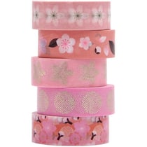 5 Masking Tapes, motifs fleurs Sakura, Printemps Japonais